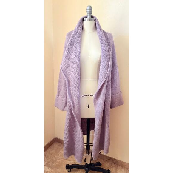 Soft Surroundings Telluride Topper Purple Wool Mohair Blend Long Cardigan S Cozy - Picture 3 of 10